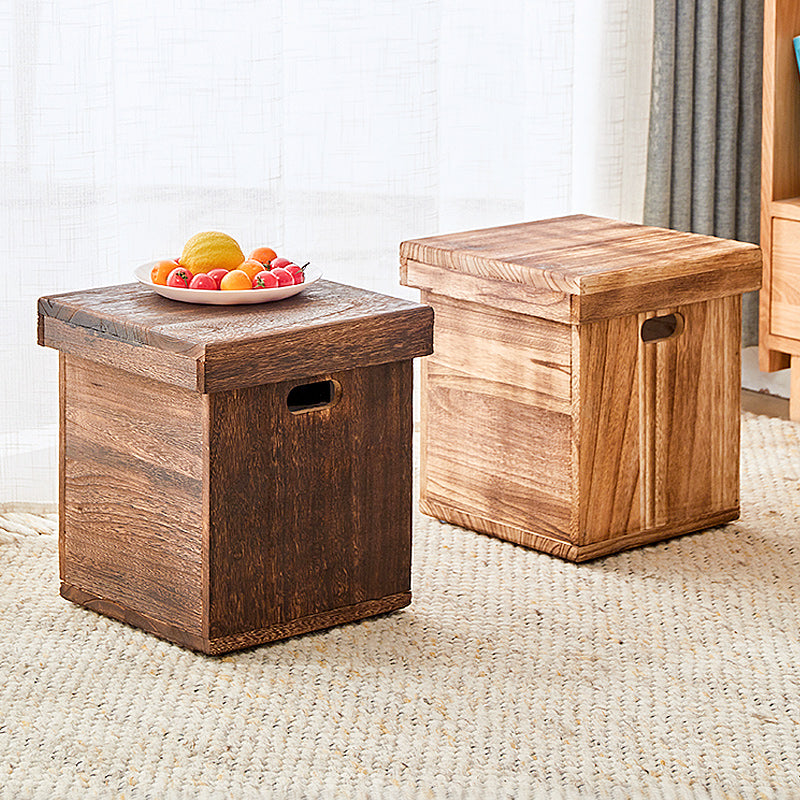 Solid Wood Living Room Low Storage Stool