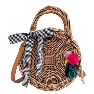 Hand woven bamboo handbag