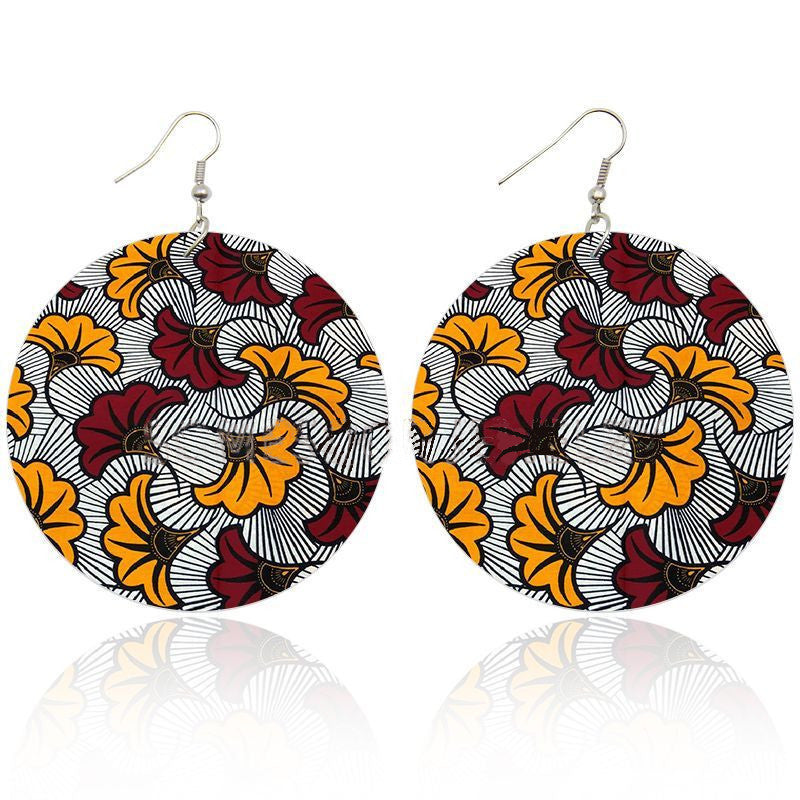 Wood print earrings