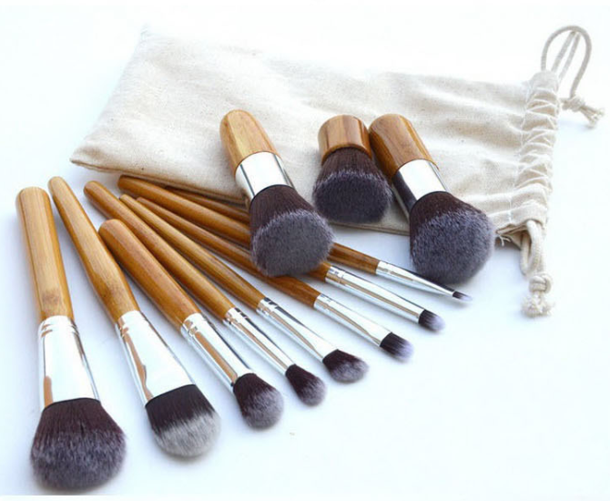 High Quality Bamboo Handle Makeup Brush Set