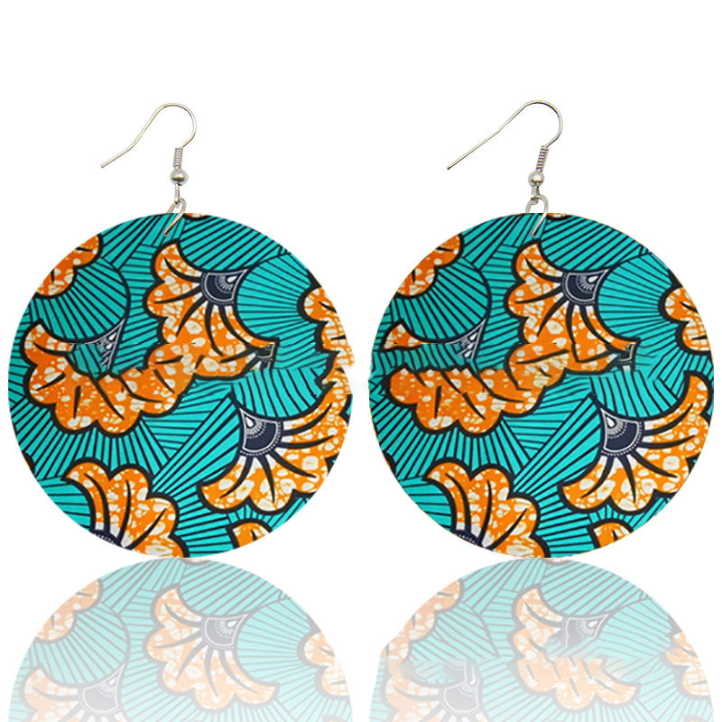 Wood print earrings