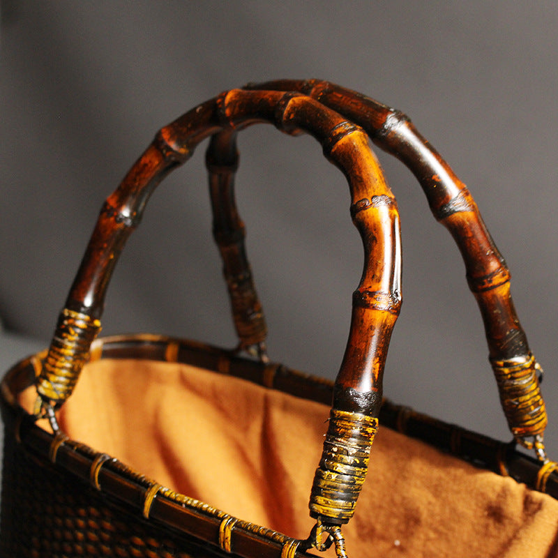 Stylish & Elegant Hand Woven Bamboo Women Tote Hand Bags