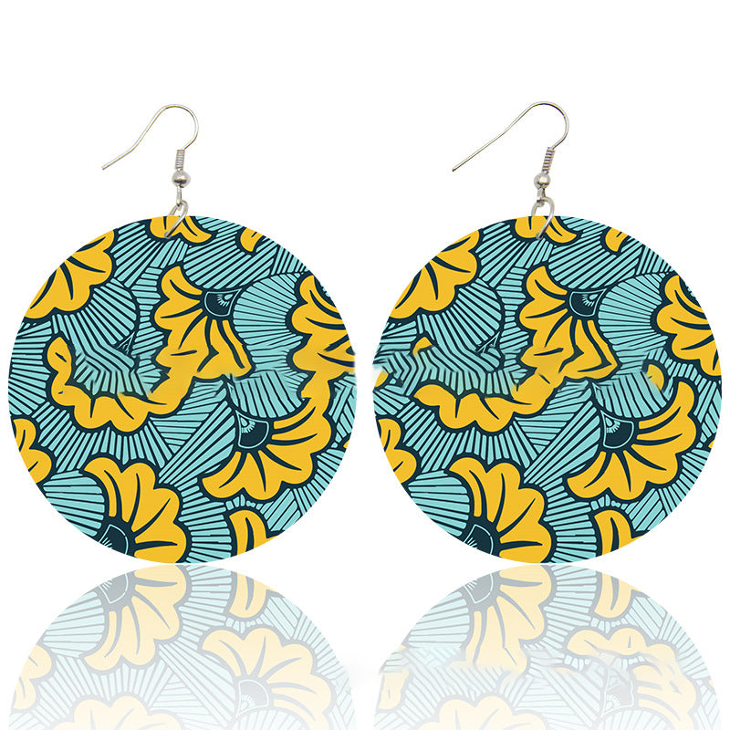 Wood print earrings