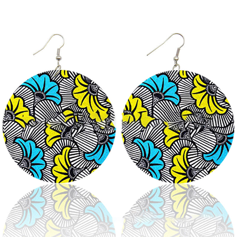 Wood print earrings