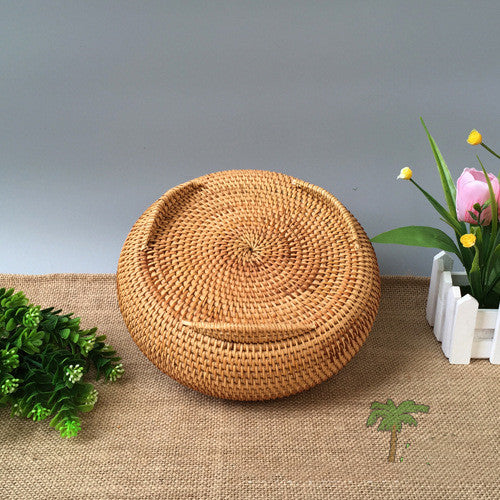 Hand Woven Rattan Storage with Lid