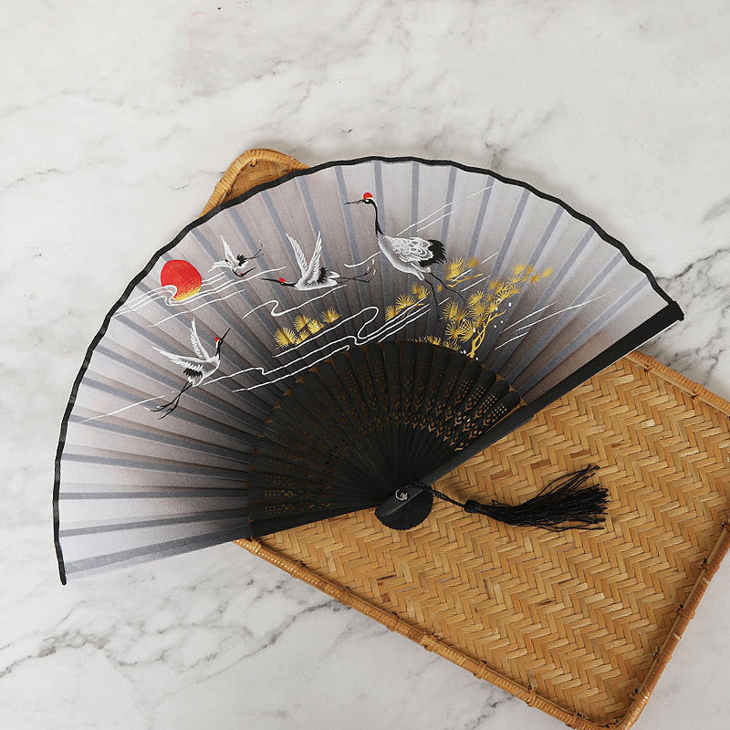 Women's Fashion Silk Bamboo Folding Fan