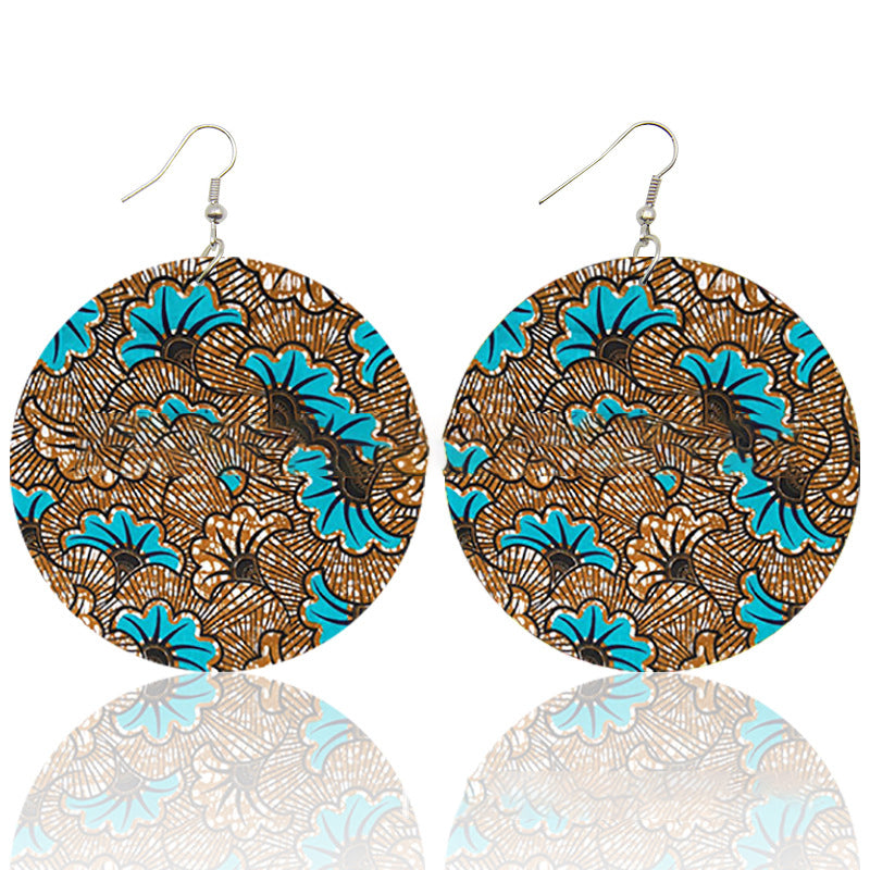 Wood print earrings