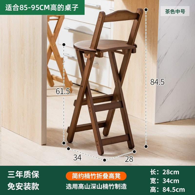 Bamboo wood designer foldable dining high chairs