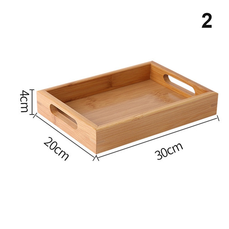 Bamboo wooden rectangular tea trays