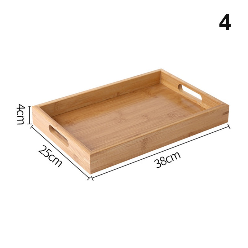 Bamboo wooden rectangular tea trays