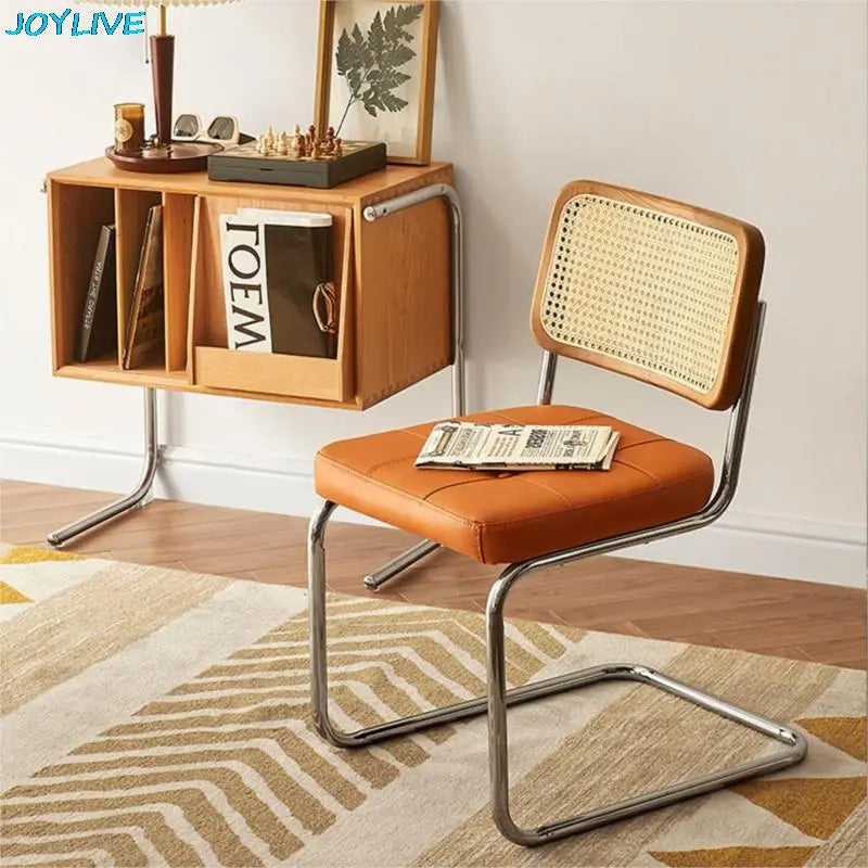 JOYLIVE Rattan Chair Nordic Solid Wood Living Room Chair Home Dining Chair Medieval Chair Cafe Rattan Chair Hotel Leisure Chair