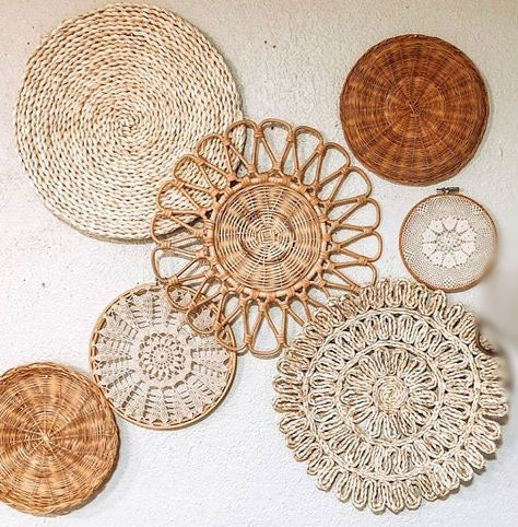 Nordic style hand made rattan wall decor