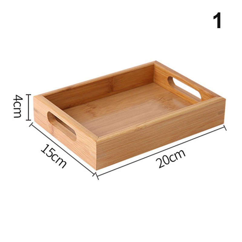 Bamboo wooden rectangular tea trays