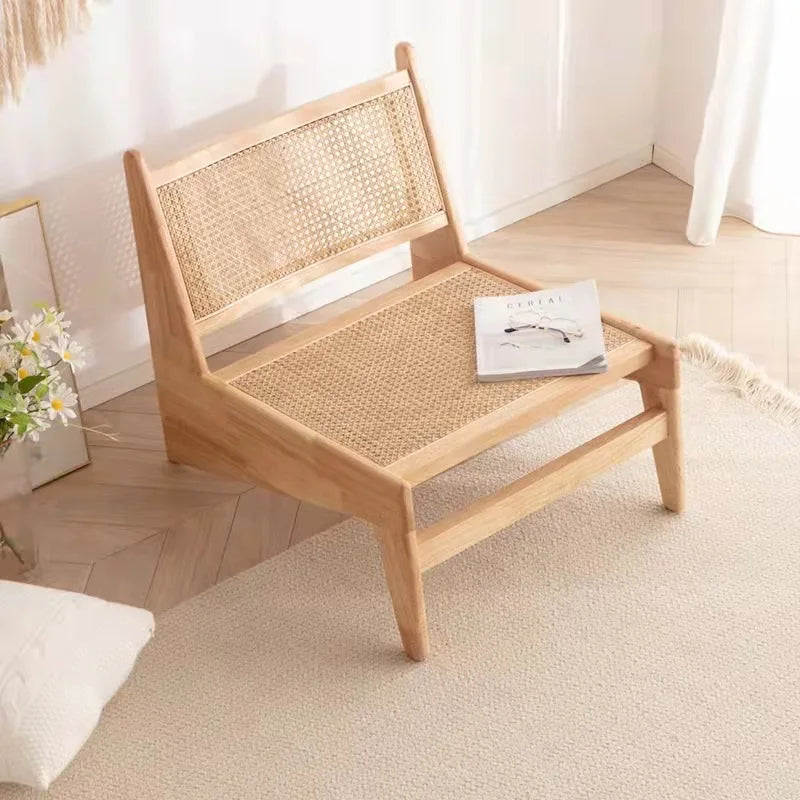 Solid Wood Japanese Designer Rattan chair