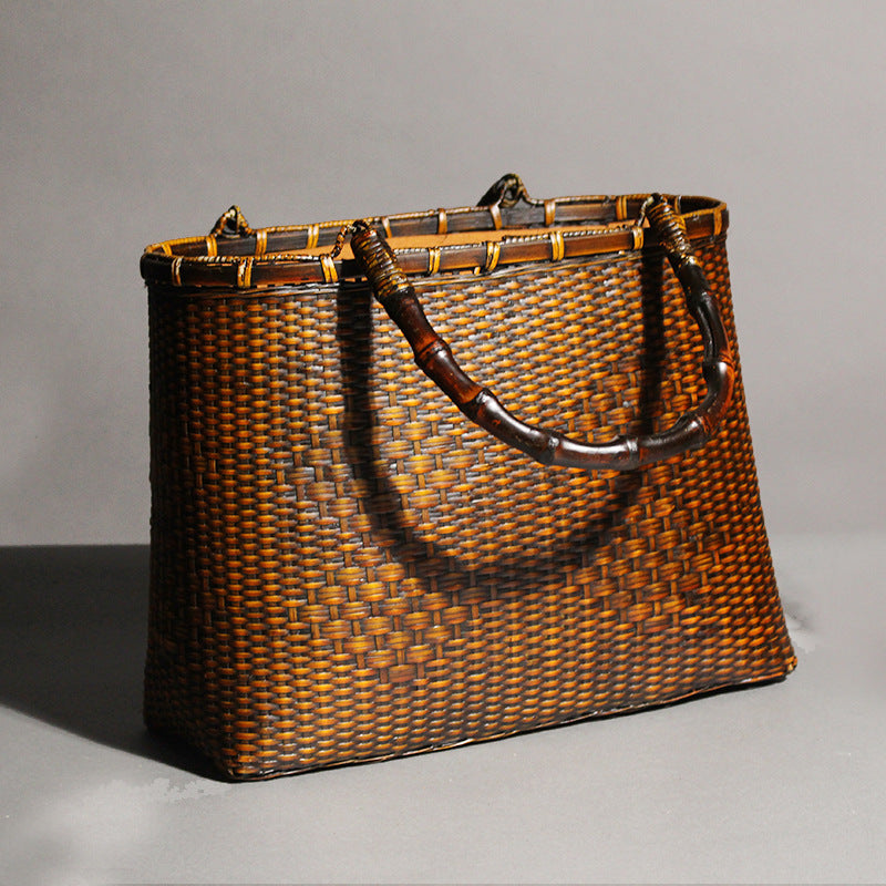 Stylish & Elegant Hand Woven Bamboo Women Tote Hand Bags