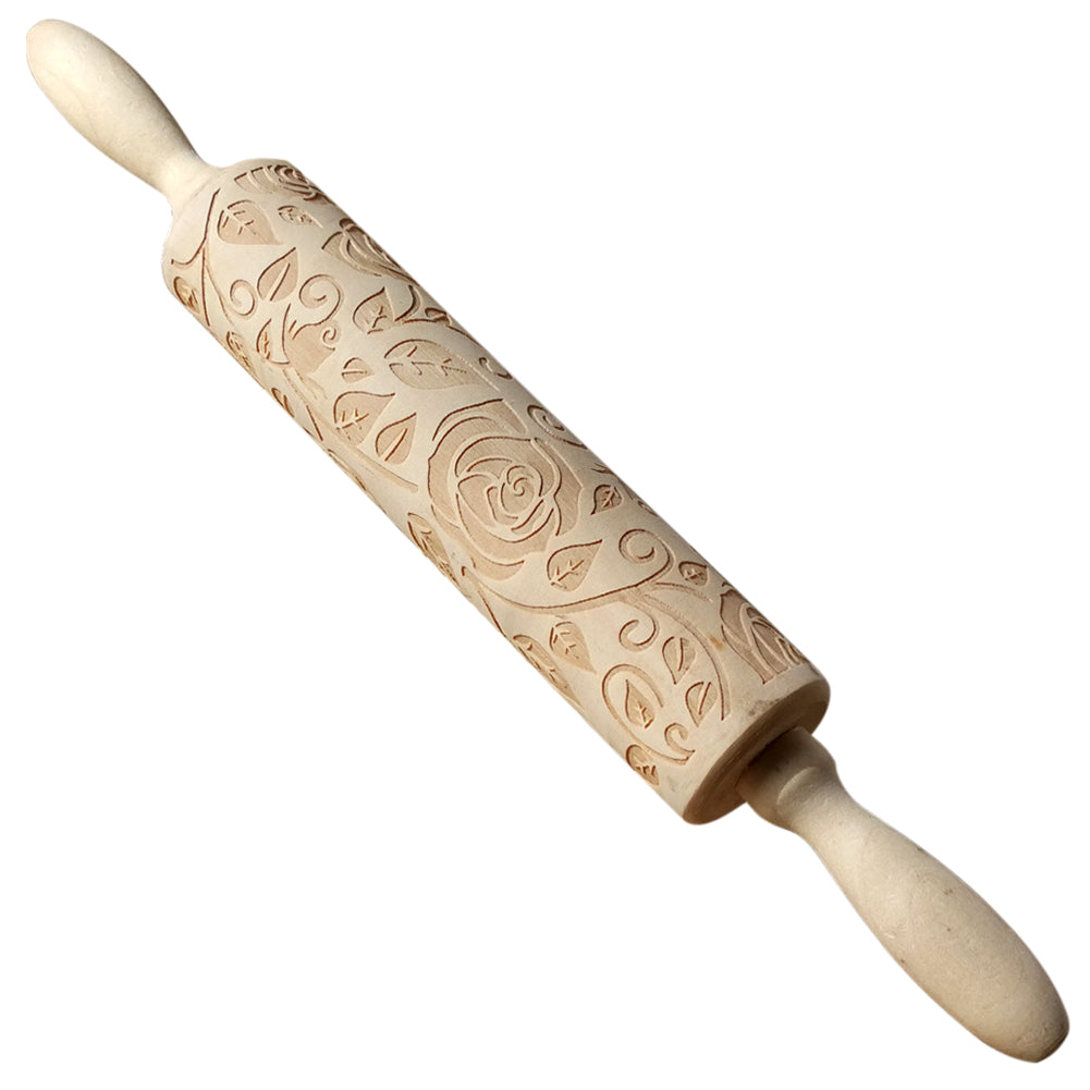 Wooden Valentine's Day Roses Rolling Pin