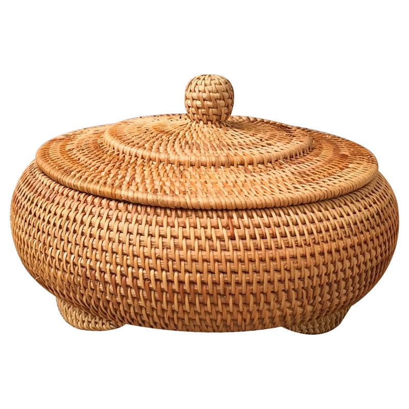 Hand Woven Rattan Storage with Lid