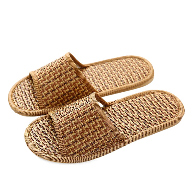 Hand Woven Rattan Unisex Slippers