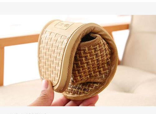 Hand Woven Rattan Unisex Slippers