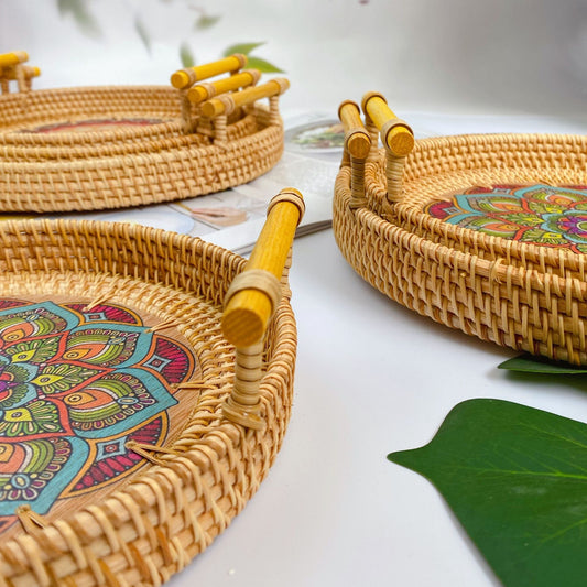 Hand made wicker bread basket