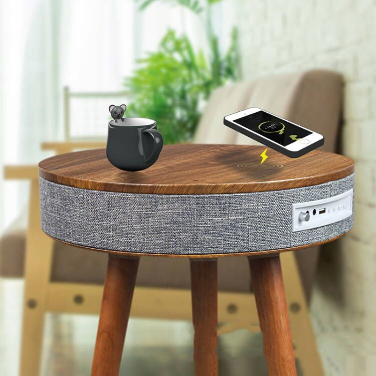 Wooden Smart Charging Coffee Table - Bluetooth Speakers+Wired & Wireless Charging