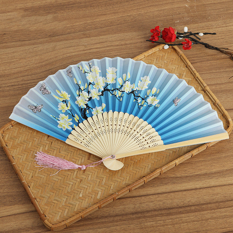 Women's Fashion Silk Bamboo Folding Fan