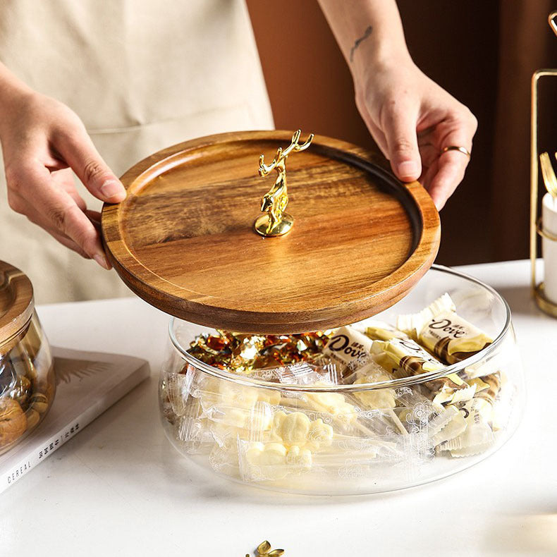 Make a statement with beautiful glass table snack storage