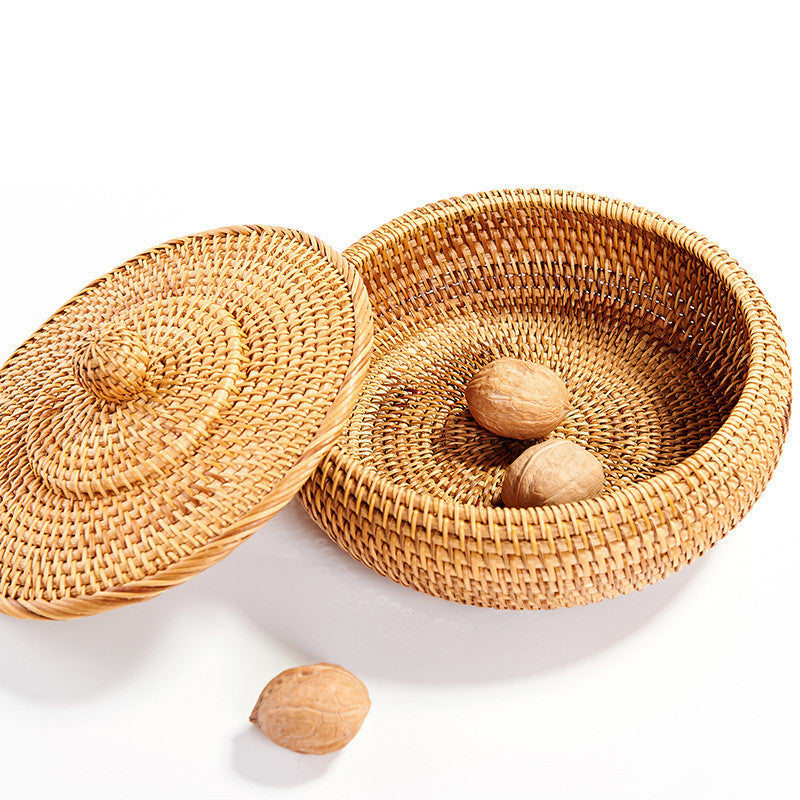 Hand Woven Rattan Storage with Lid