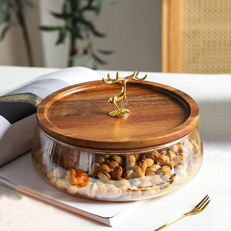 Make a statement with beautiful glass table snack storage