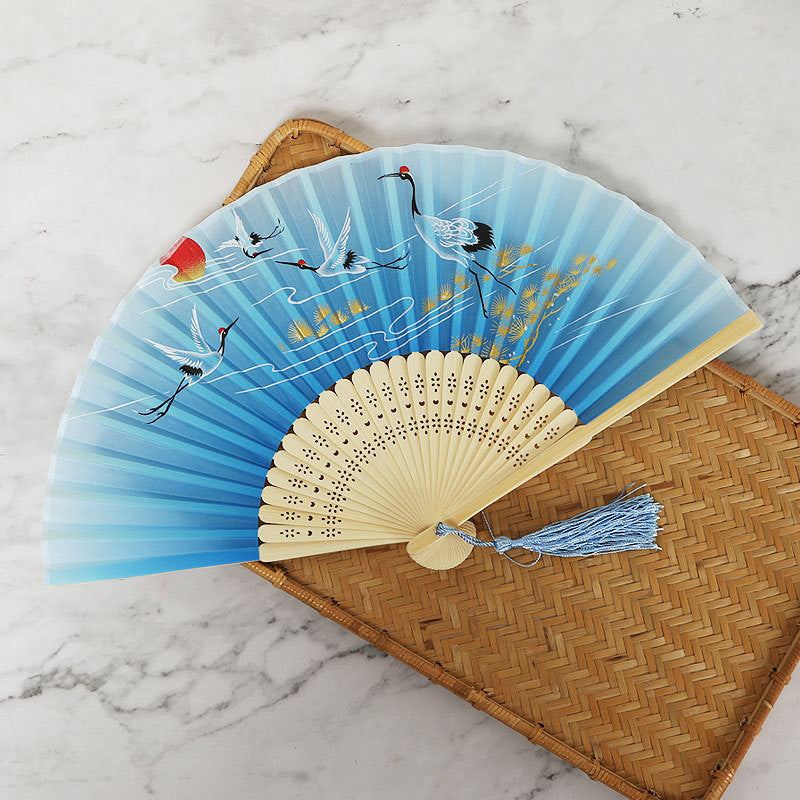 Women's Fashion Silk Bamboo Folding Fan