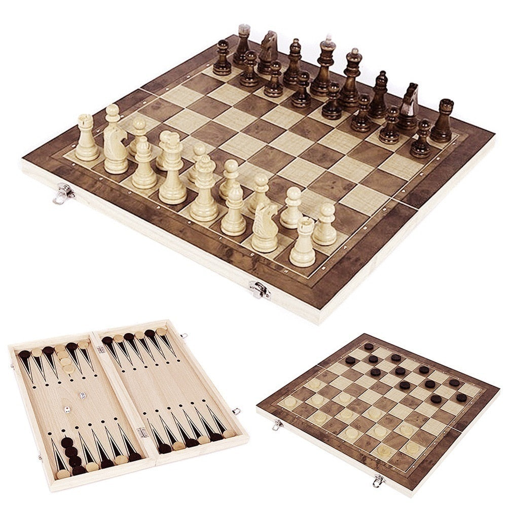 3 in 1 wooden party board games