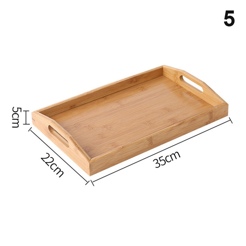 Bamboo wooden rectangular tea trays